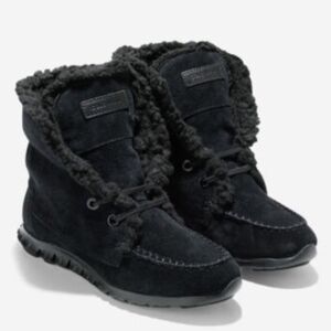 COLE HAAN, Black Ankle Winter Booties.